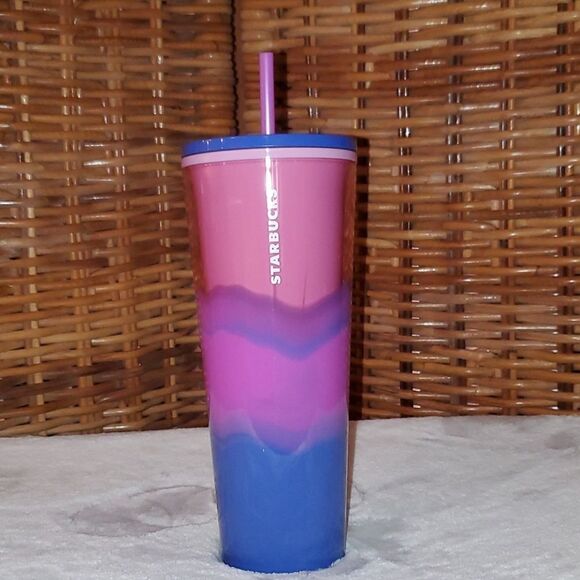 Starbucks Summer 2021 Pink Purple Waves Tumbler - Picture 1 of 5